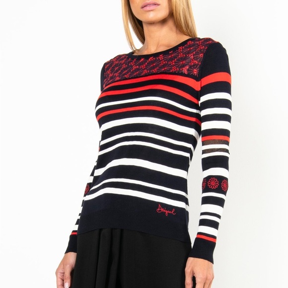 Desigual Striped Black and Red knit long sleeve - Picture 14 of 14